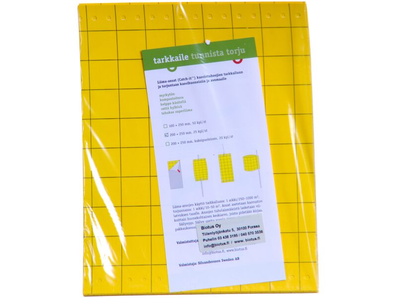 Kollane 1-poolne liimpüünis 20x25 cm 25 tk
