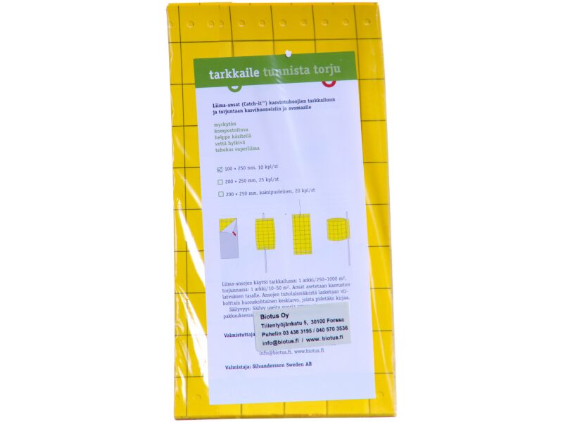 Liimpüünis kollane 1-poolne 10 x 25 cm 10 tk